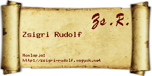 Zsigri Rudolf névjegykártya